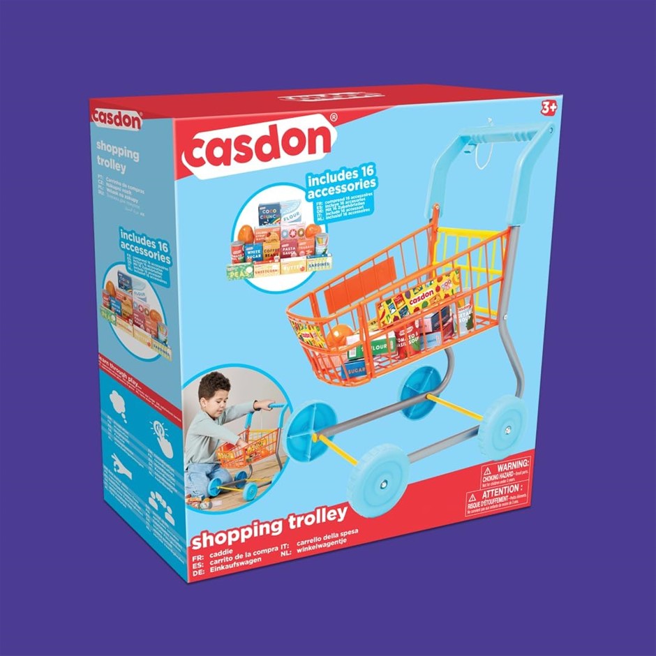 Casdon Shopping Trolley Colourful Toy Shopping Trolley for Children from 3