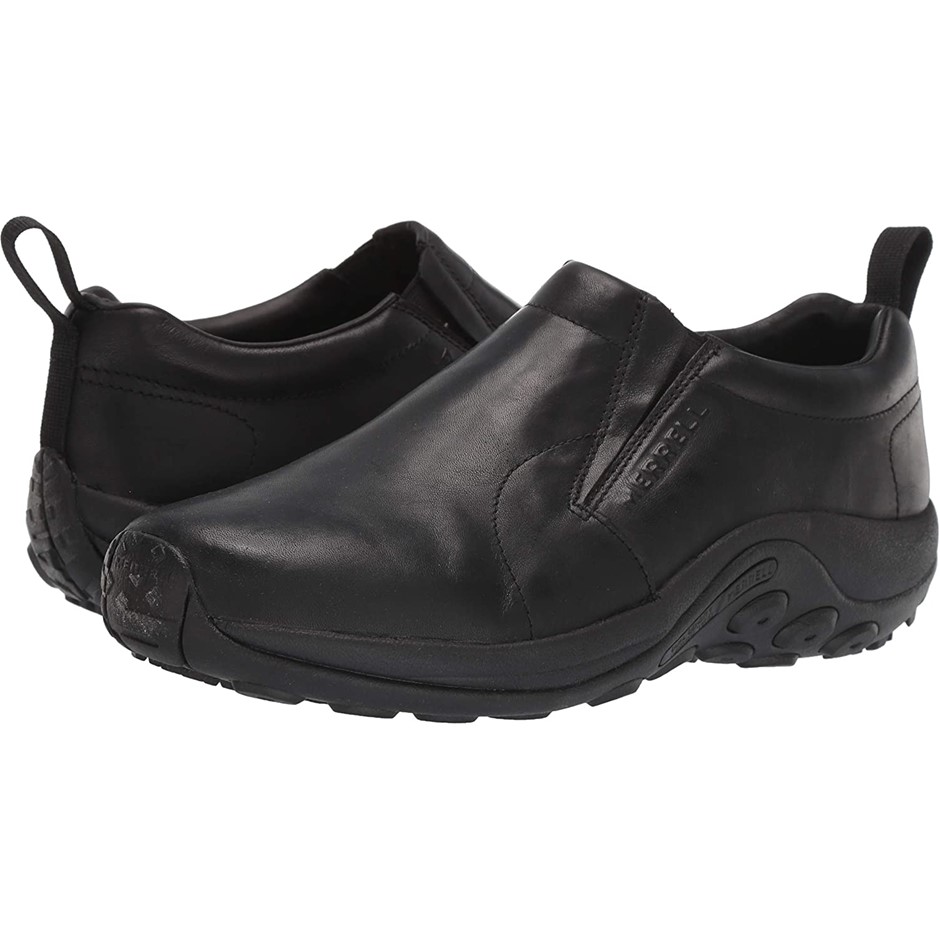 MERRELL Men's Jungle Moc Leather Shoe, Size 7 US/6.5 UK, Black, J17199.