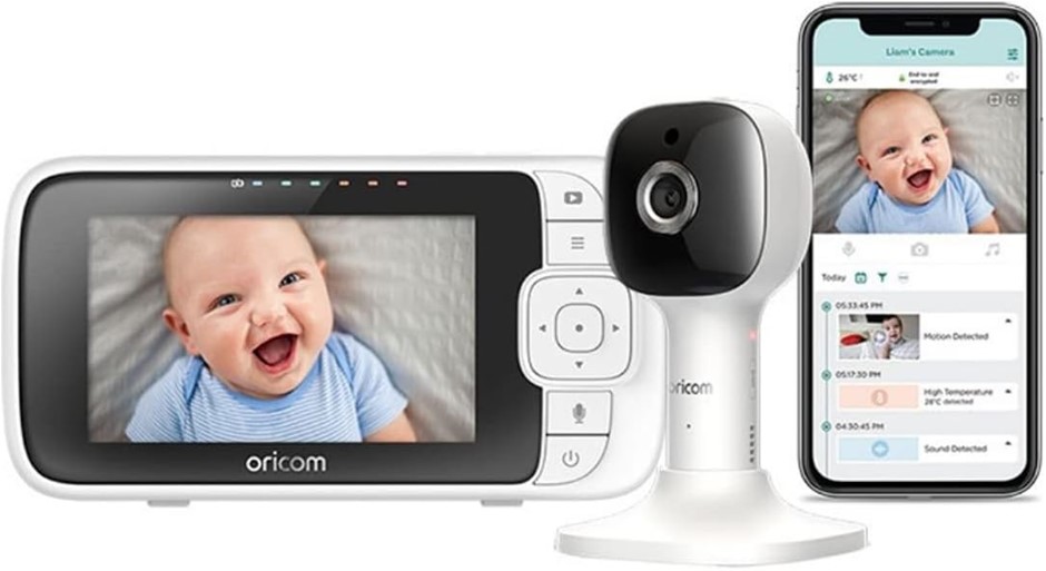 ORICOM Smart Video Baby Monitor 4.3" Screen with with Motorised Pan-Tilt-Zo