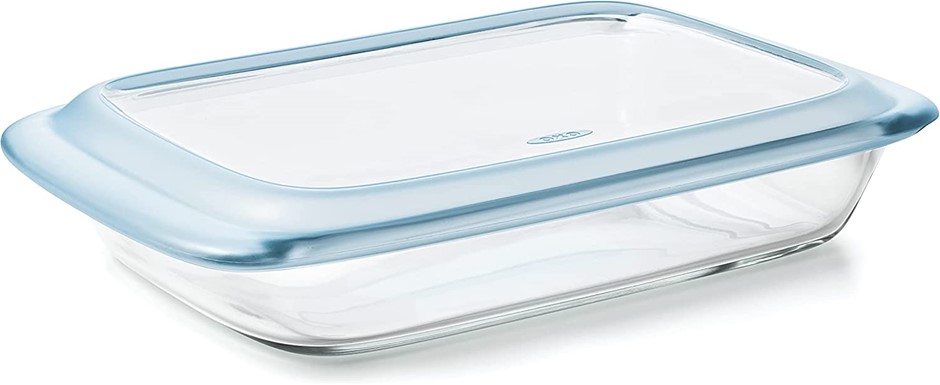 OXO Good Grips Glass 3 Qt Baking Dish with Lid. NB: Lid Has Minor Scratches