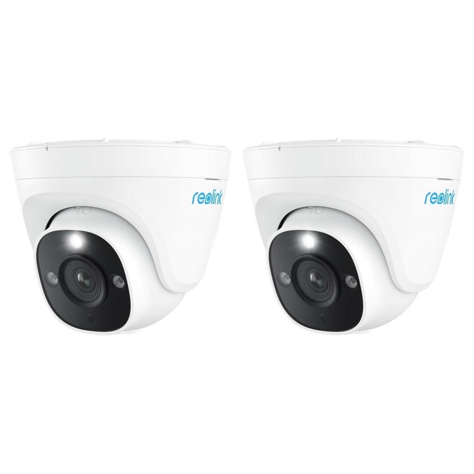 REOLINK P334 2 Pack. 8MP/4K Outdoor Turret POE IP Camera Plug&Play/Audio Re