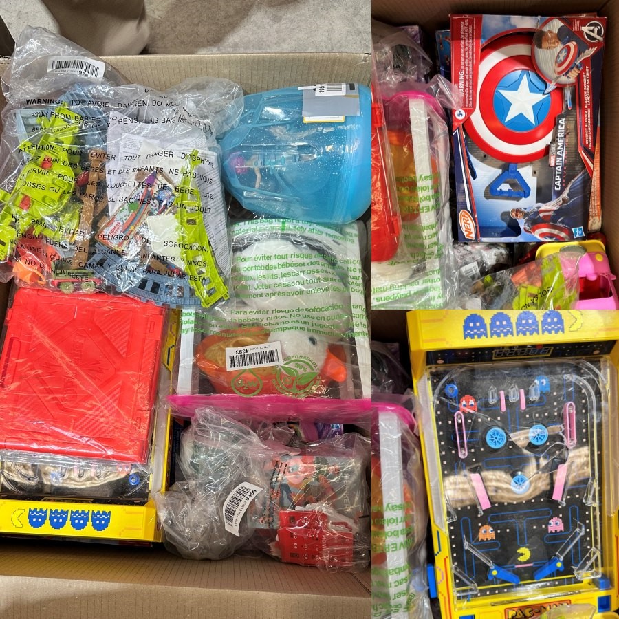 19 x TOYS: Mixed Kids Toys, Pacman Pinball, Marvel, Building Blocks, Cars &