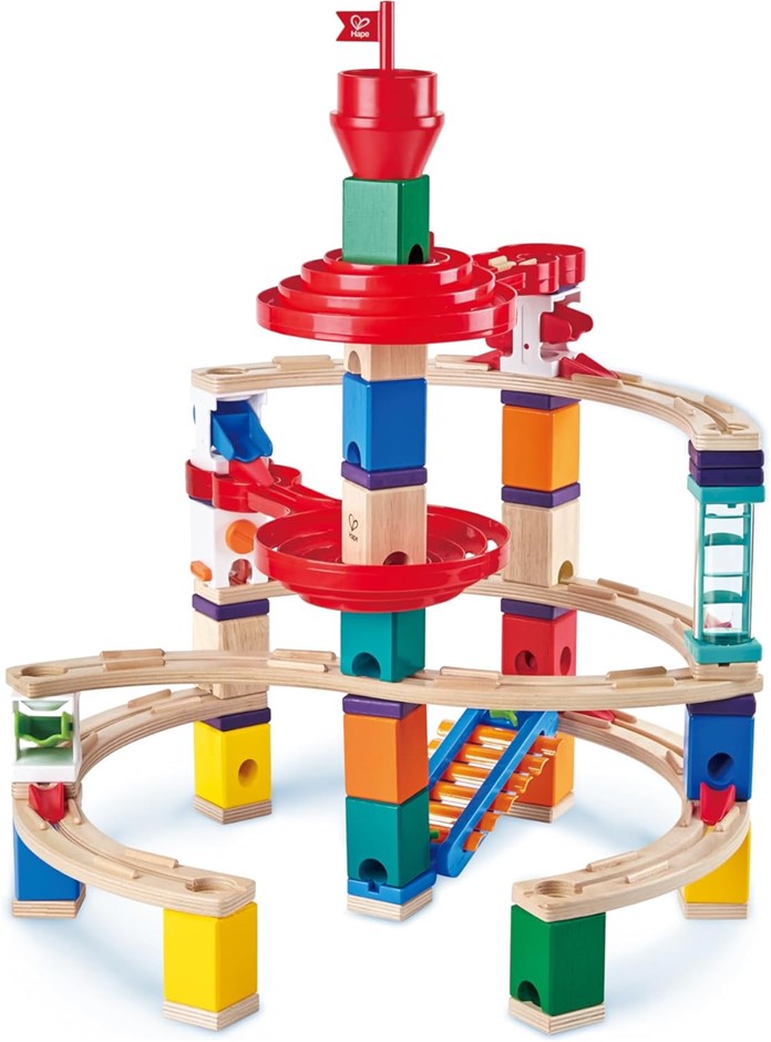 HAPE Quadrilla Marble Run Super Spirals Set - Wooden Track Building System