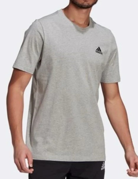 ADIDAS Men's SL SJ Tee, Size M, 100% Cotton, Medium Grey Heather, GK9641.