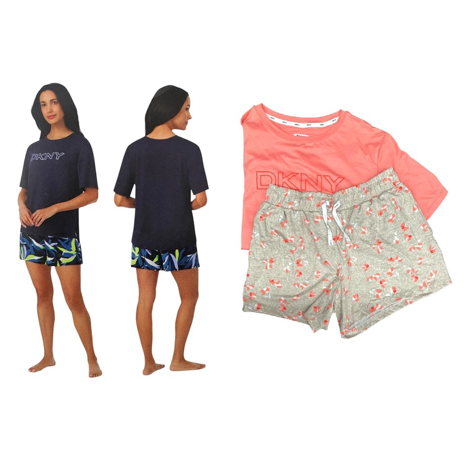 2 x DKNY Women's 2pc PJ Sets, Size 2XL, Navy & Coral, 216999. Buyers Note