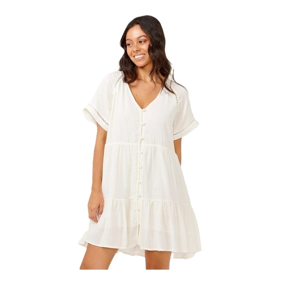 RIP CURL Women's Desert Dreams Free Dress, Size M, Off White (0003). RRP: $