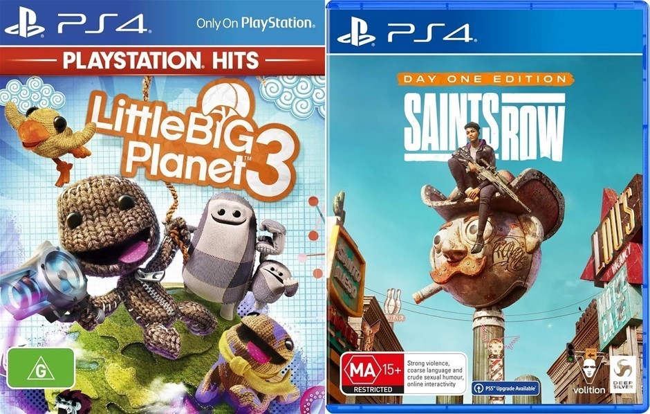 PlayStation 4 Game Bundle – LittleBigPlanet 3 (Damaged Case) + Saints Row D