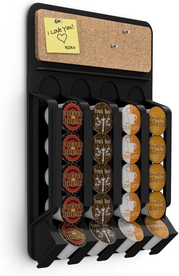 MIND READER 'Mounty' Fridge/Wall Mount Coffee pod Dispenser with Cork top-B