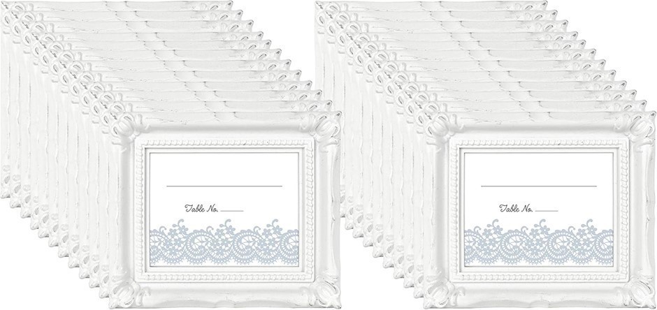 MCS Wedding Photo Frame, Placecard Holder, White, 24-Pack.
