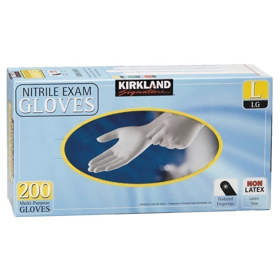 2 x Pack of 200pc SIGNATURE Nitrile Exam Gloves, Size L. N.B: Damaged packa