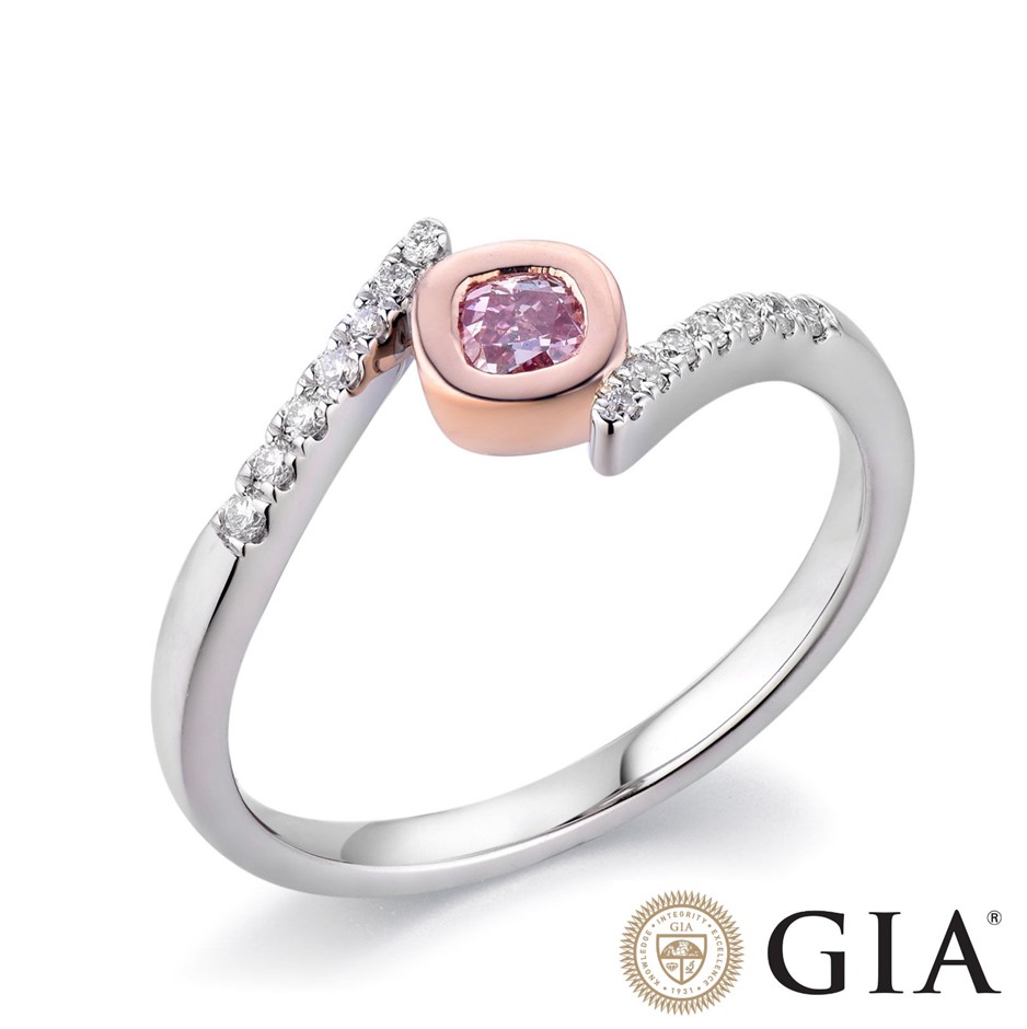 0.282ct GIA Fancy Intense Pink Diamond Ring