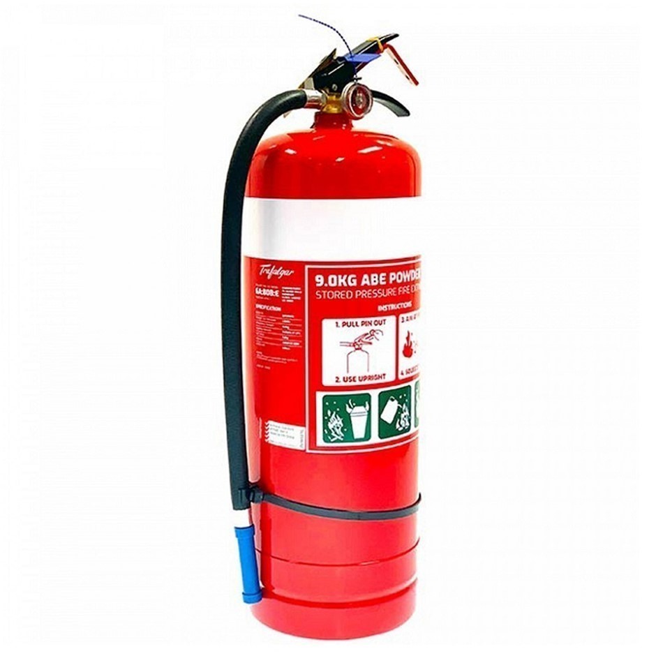 TRAFALGAR 9kg Fire Extinguisher ABE Dry Powder Type c/w Wall Hook for Mount