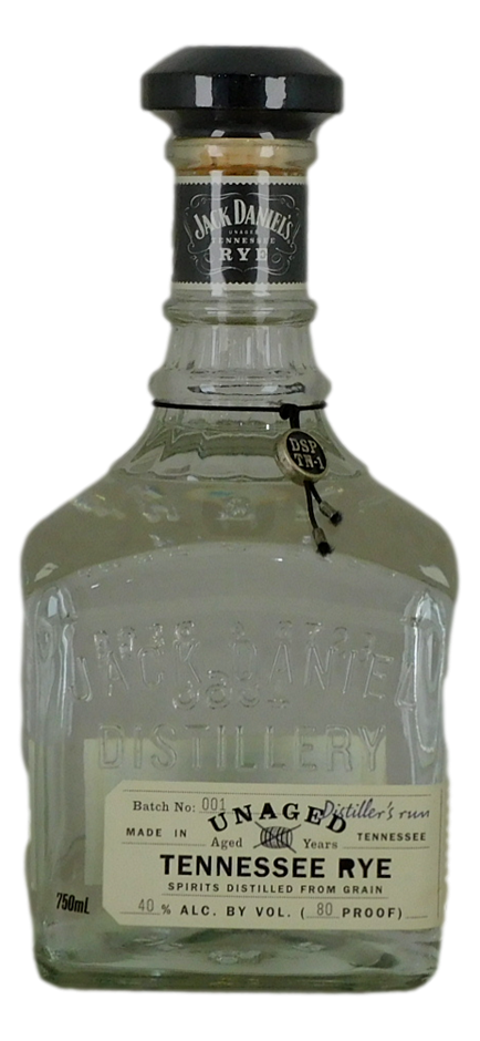 Jack Daniels Silver Select Unaged Tennessee Rye Whiskey (1x 700mL), USA.
