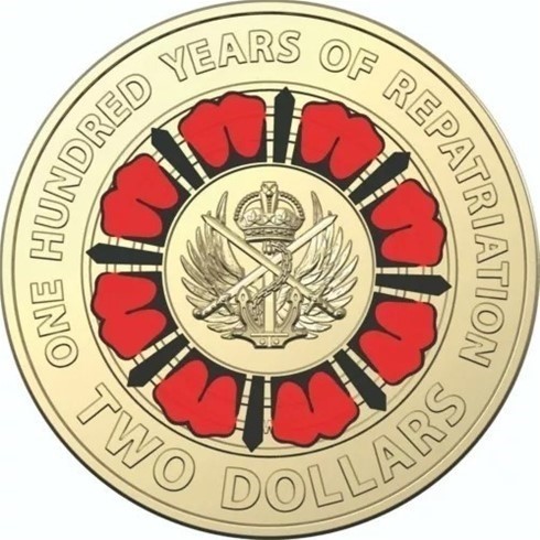 2019 $2 ANZAC 100 Years of Repatriation AU two dollar coin