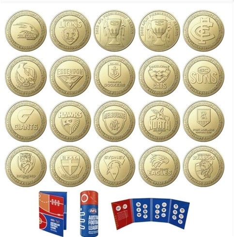 $1 2023 AU Football League (AFL) 20 Coin Set with Folder