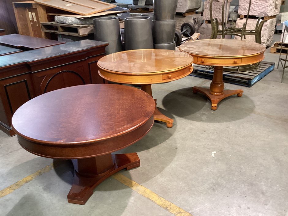 Round Wooden Tables x 3