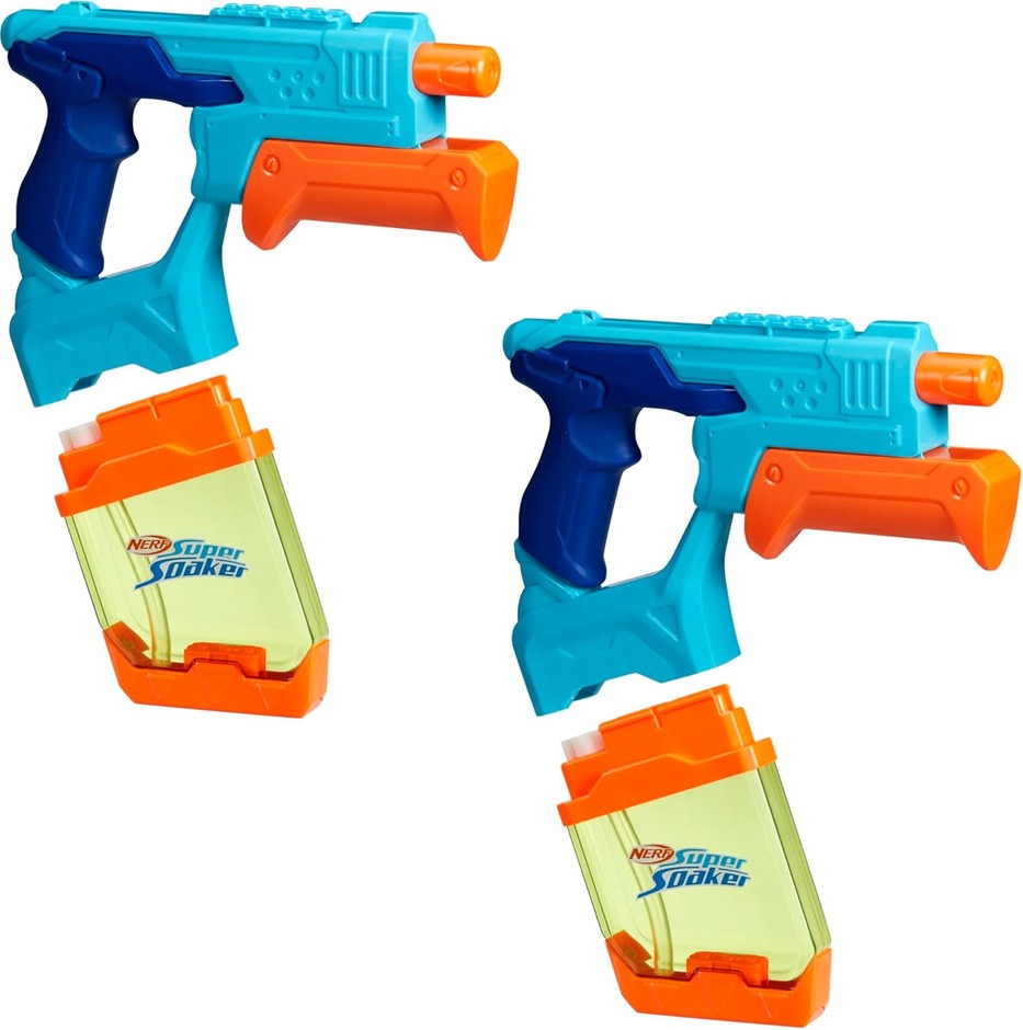 NERF Super Soaker Dunk-Fill 2-Pack, 2 Water Blasters, Easy Instant Fill Tan