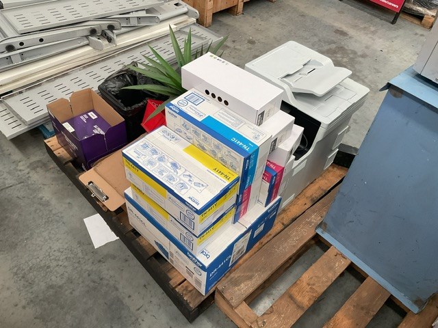 <p>Pallet of Assorted Office Items</p>