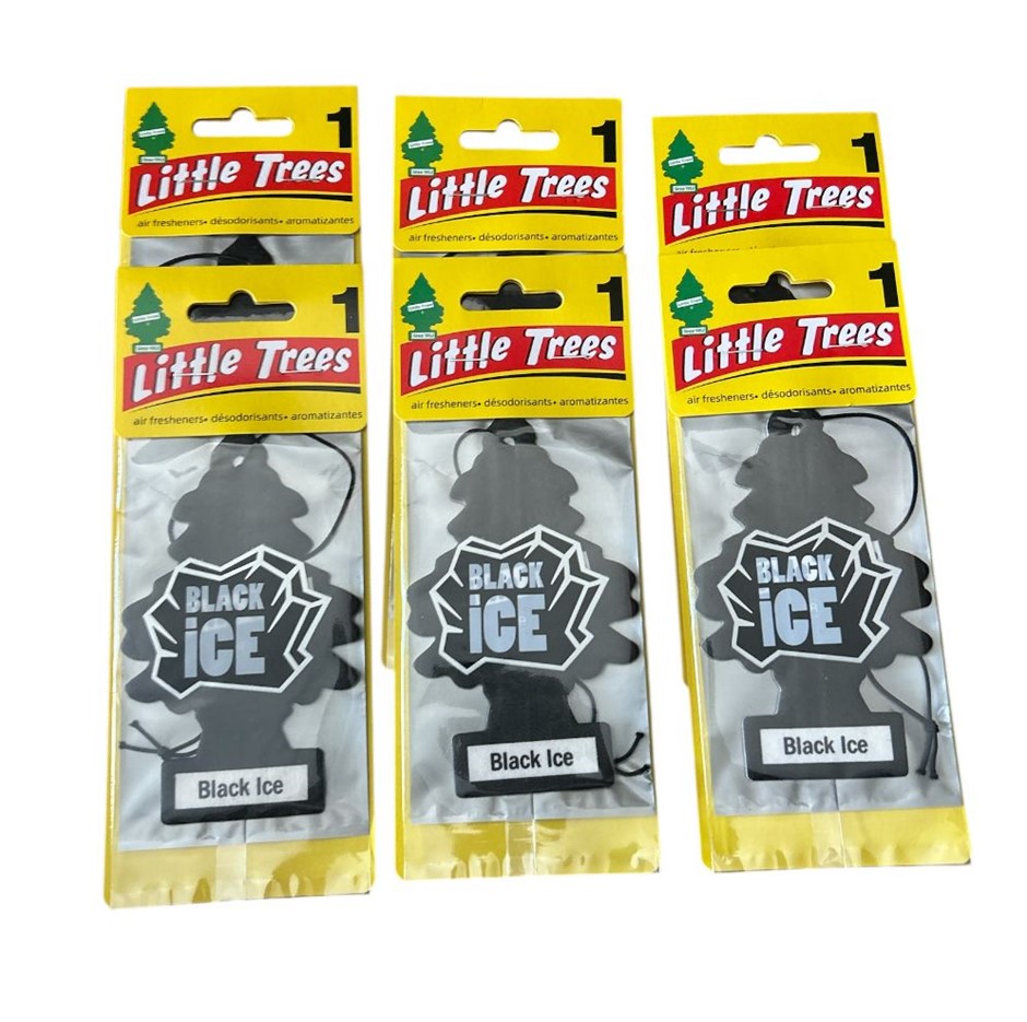 6x Little Trees Black Ice Air Fresheners