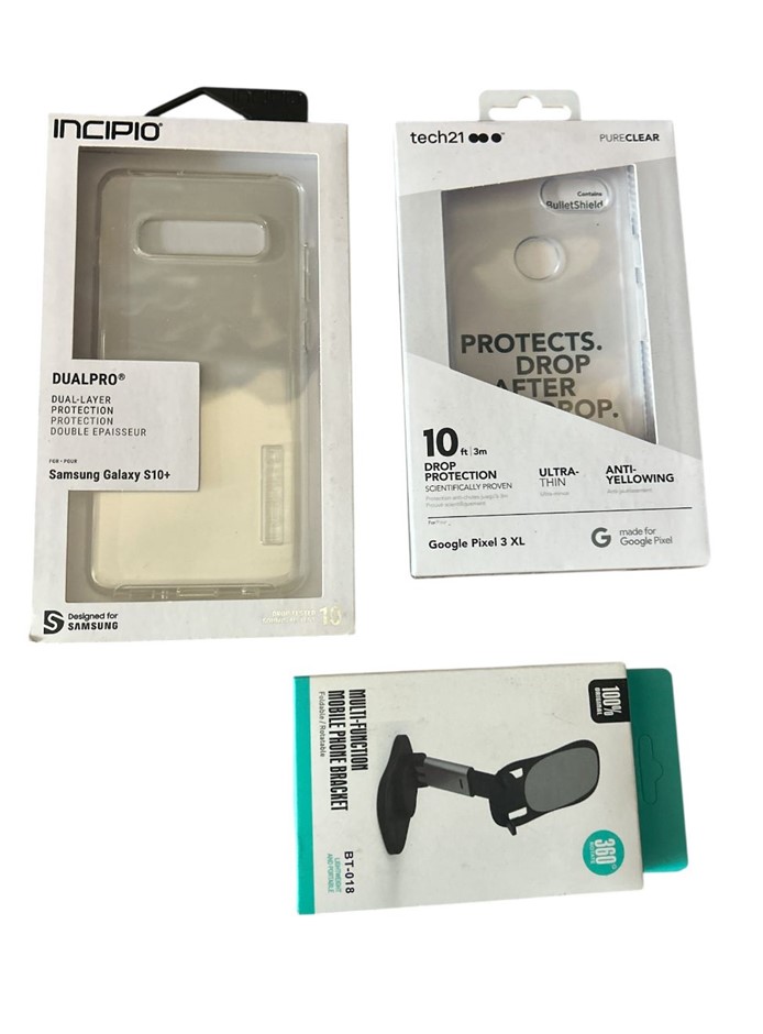 3x Phone Accessories (1x INCIPIO Samsung Galaxy S10+ Case, 1x Phone Holder)