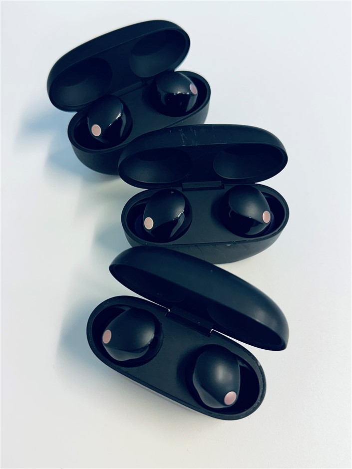 3 x SONY YY2963 Earbud sets with Charging Cases
