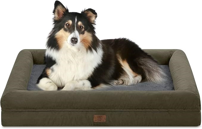Large Dog Bed, Orthopedic Gel Memory Foam Dog Bed, Washable Dog Bed with Re