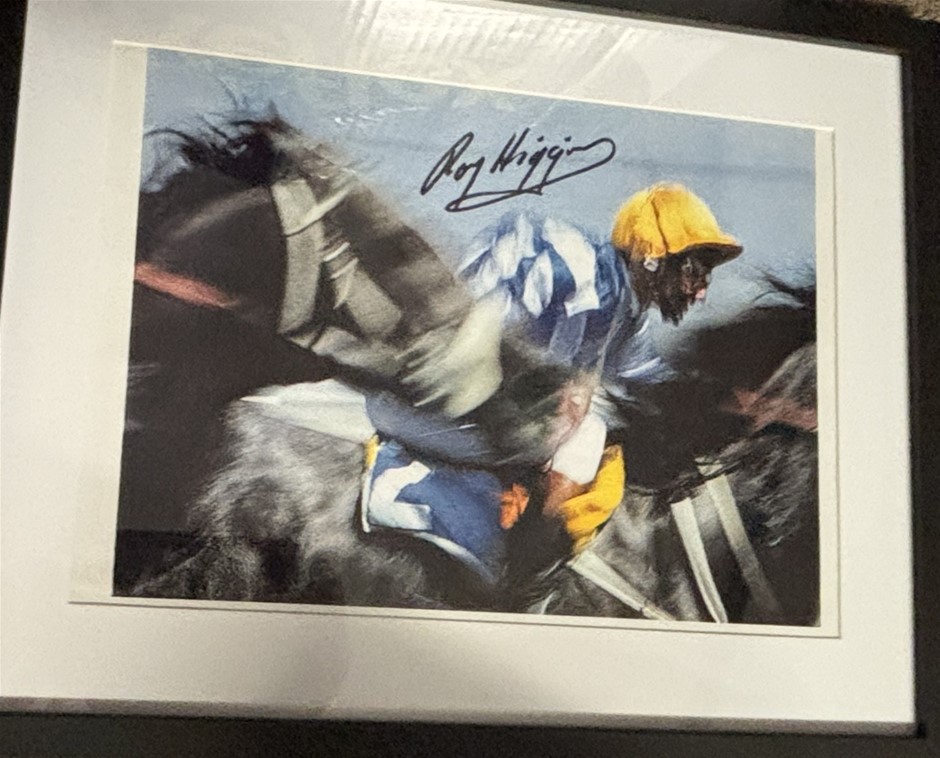 ROY HIGGINS SIGNED & FRAMED PHOTO