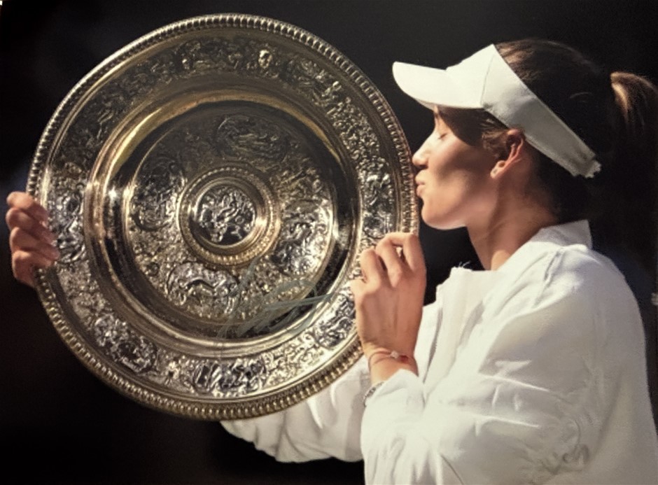 ELYNA RYBENIKA SIGNED WIMBLEDON VICTORY PHOTO