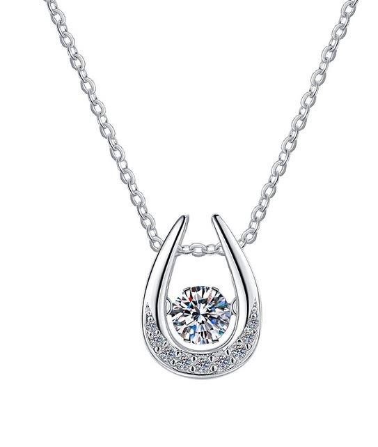 1.0ct GRA  Moissanite white Brilliant Cut 925 Sterling Silver  Pendant-VVS