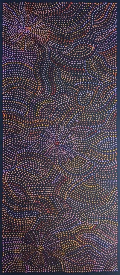 Original Aboriginal Painting Joy Purvis Petyarre - Bush Yam Seeds.