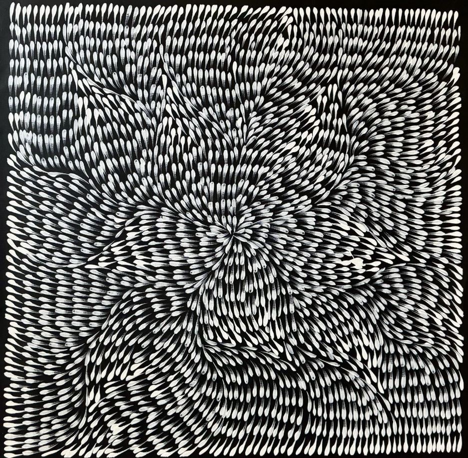 Original Aboriginal Painting Roseanne Morton Petyar - Medicine Leaf