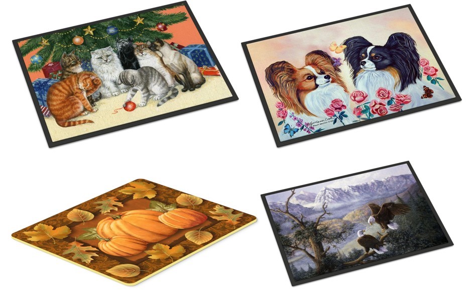 4 x CAROLINE'S TREASURES Doormats Including the Eagles by Daphne Baxter Doo