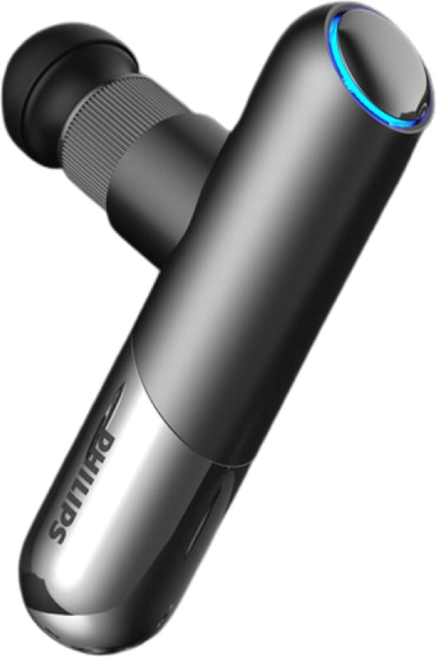 PHILIPS Sports Mini Massage Gun, Portable Muscle Massager, Black/Grey.