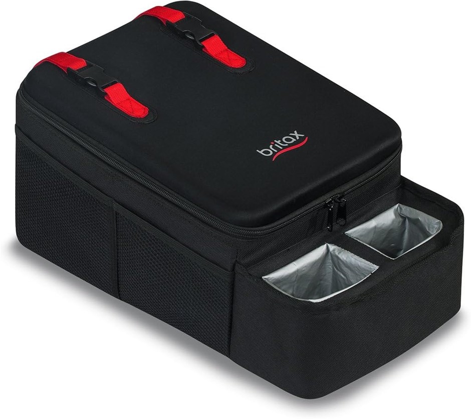 BRITAX Car Seat Organizer Caddy with Insulated Cup Holders, 8 Mesh Pockets,