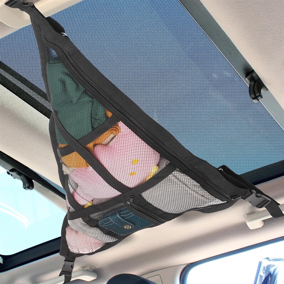 KASKAWISE Car Ceiling Cargo Net-Fits Cars with Three Handles, Non-Blocking