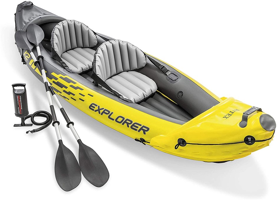INTEX Explorer Inflatable Kayak Set For 2 People, Consisting Aluminum Oars