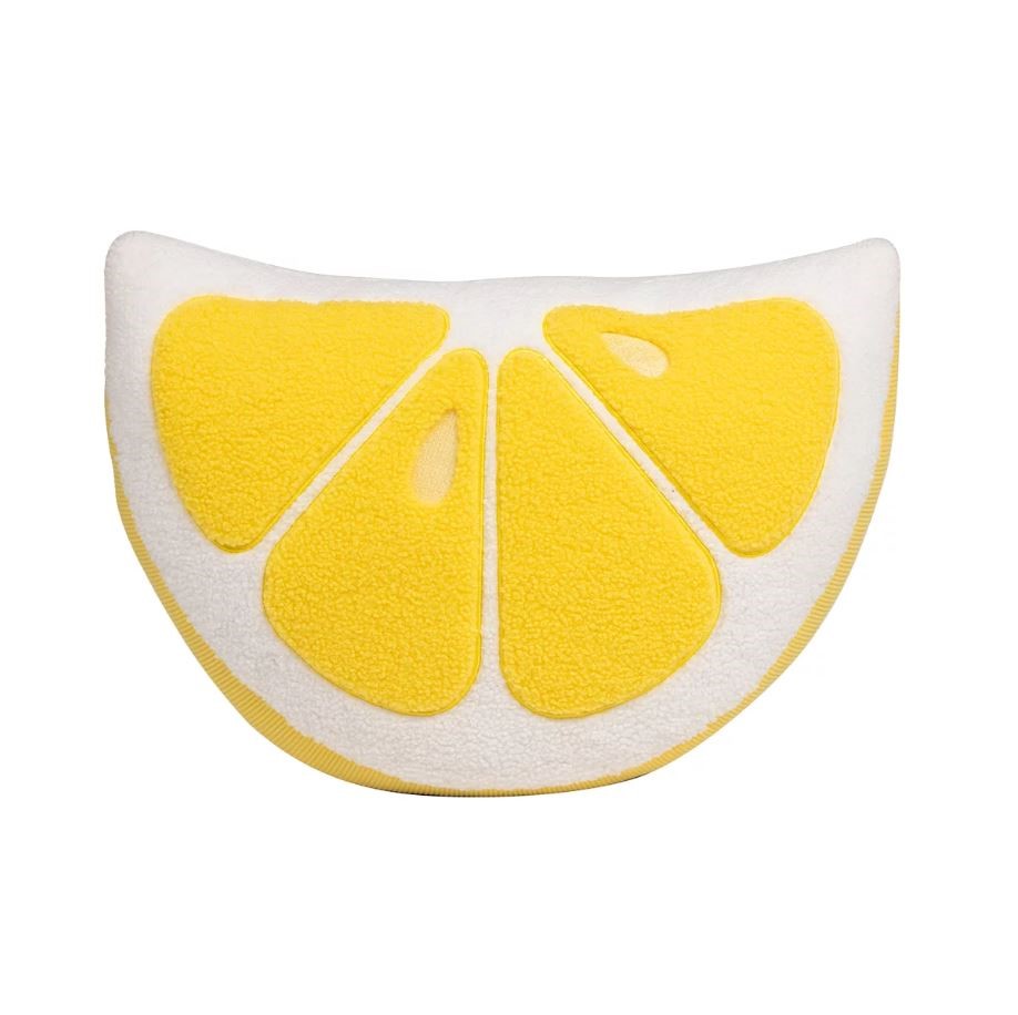2 x BRENTWOOD ORIGINALS Fruit Shape Pillow Plush, Lemon. N.B: Has dirt mark