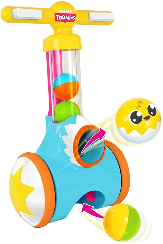 TOMY Pic N' Pop Toy for 18 - 48 Months, Multi Coloured, 5 Balls Included. N