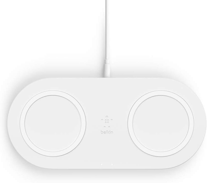 BELKIN Dual Wireless Charger (Dual Wireless Charging Pad 10W), White, WIZ00