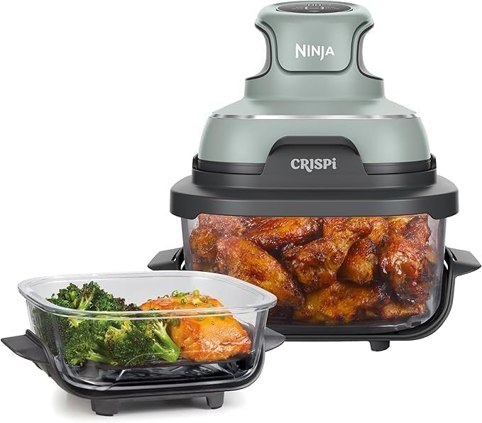 NINJA Crispi™ 4-in-1 Portable Glass Air Fryer, CleanCrisp™ Glassware, 4-in-