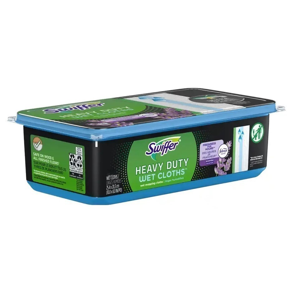 2 x Pack of 27 Pieces SWIFFER Heavy Duty Wet Mopping Cloths. N.B: Damaged p