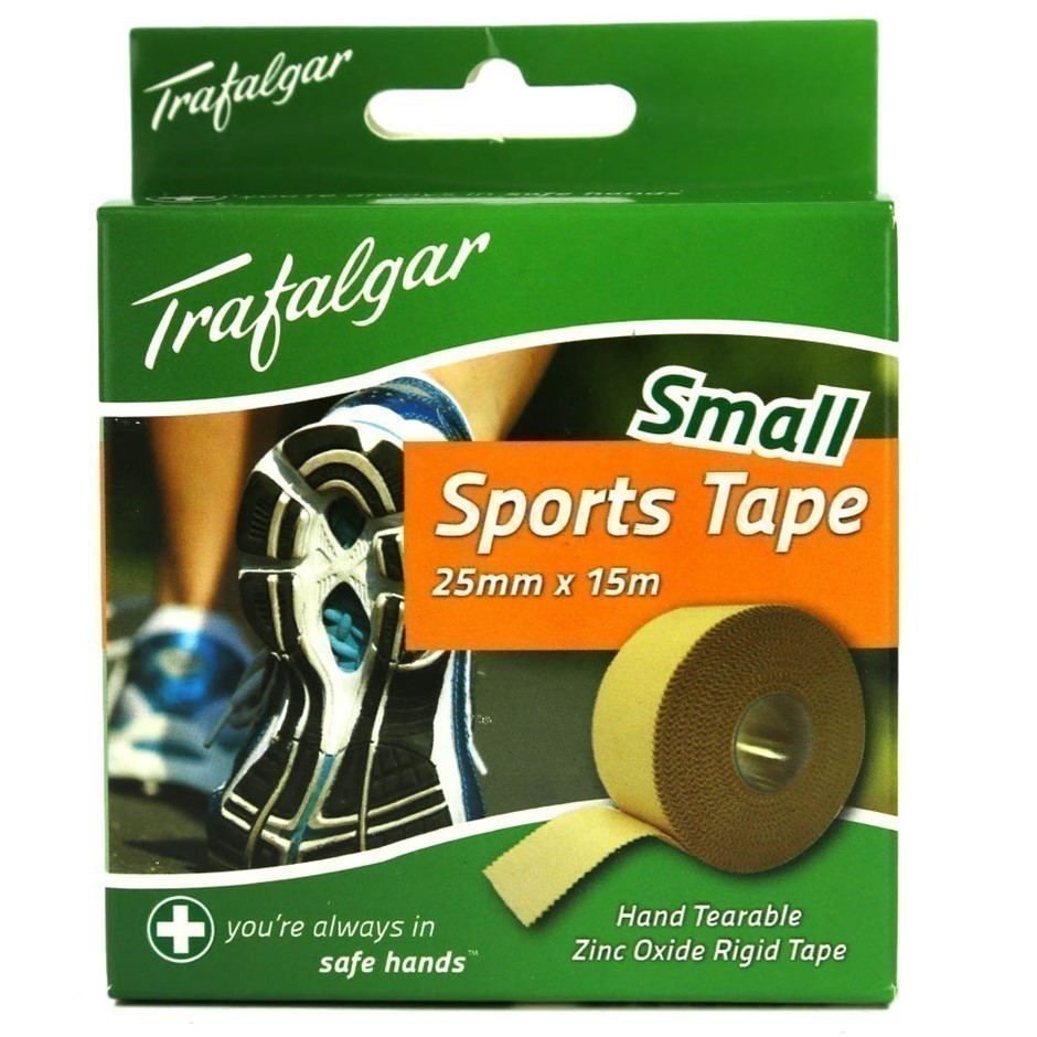 5 x TRAFALGAR Pack of 4 Rolls Sports Tape, 25mm x 15M.