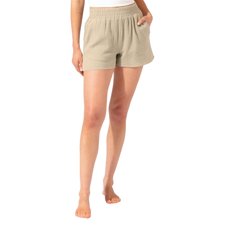 2 x BOSTON TRADERS Women's Gauze Shorts, Size L, 100% Cotton, Sand.