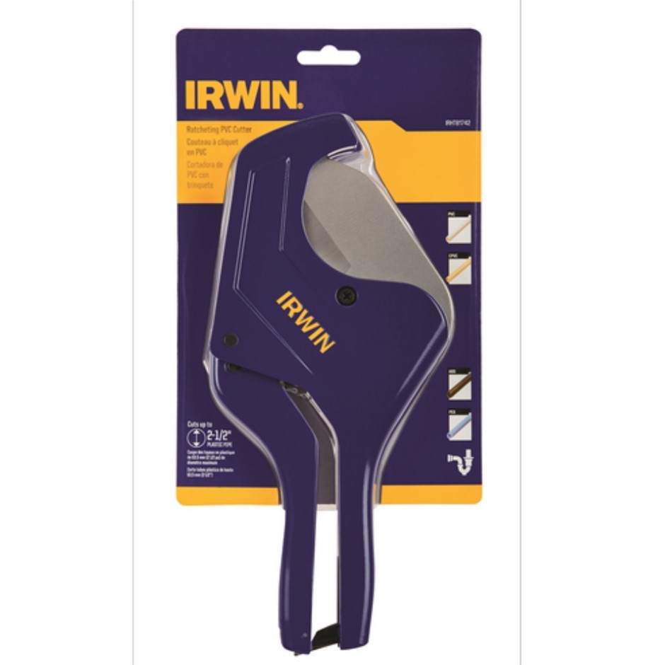 2 x IRWIN Large Ratcheting PVC Cutters, Cuts Up To 63.5mm. .NB: This is a r