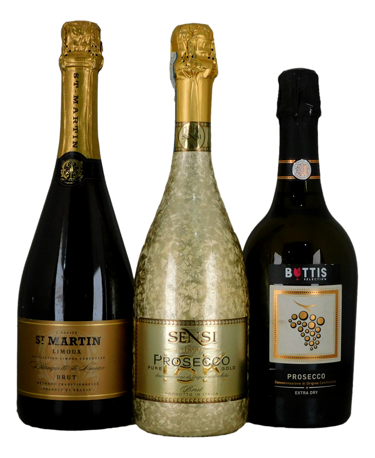 Pack of Assorted Sparkling Wine (3x 750mL), Multi Region.