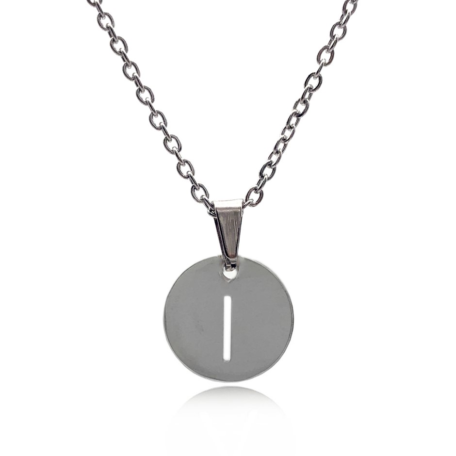 Initial Charm Letter 'I' Pendant Necklace