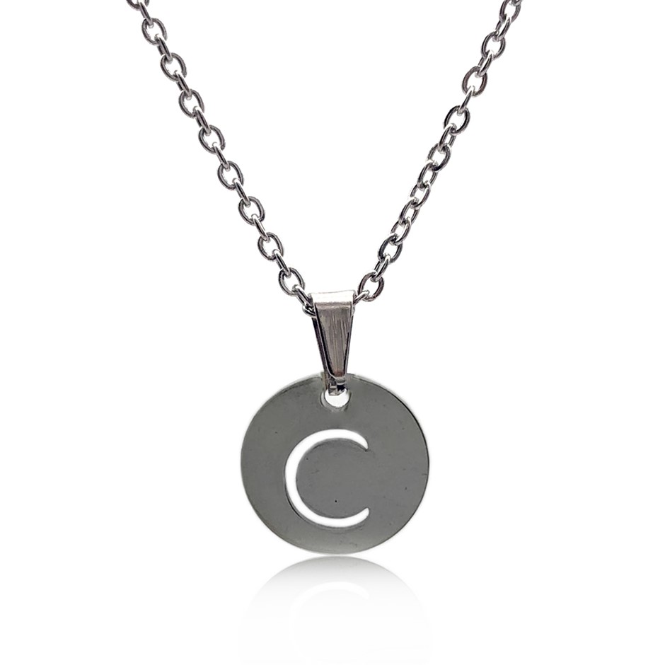 Initial Charm Letter 'C' Pendant Necklace