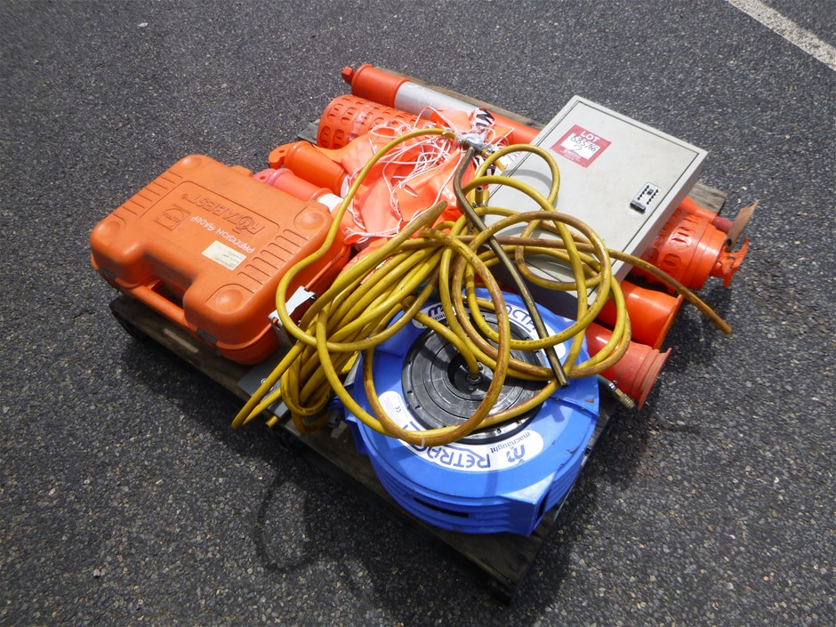 Mag drill, retracta airhose, Bollards, bunting flags