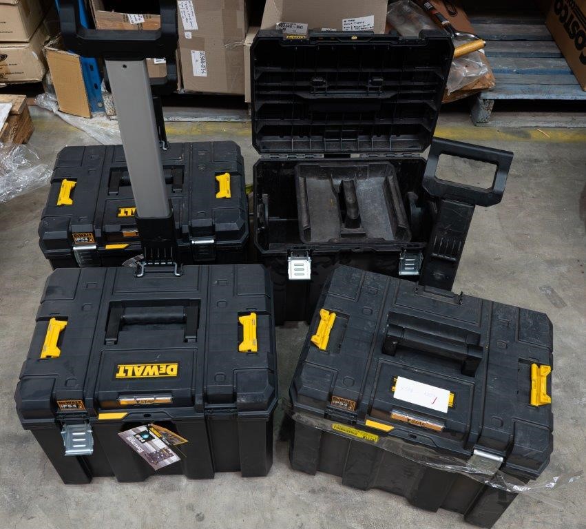 4 x DeWALT Mobile T-Stack Tool Box Organisers.