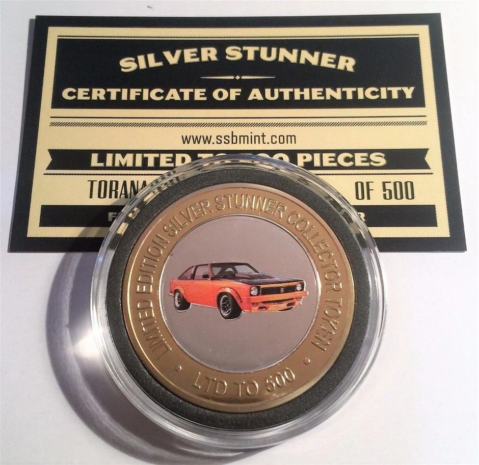 EW A9X Holden Torana Colour Silver Stunner Coin with C.O.A. LTD 500